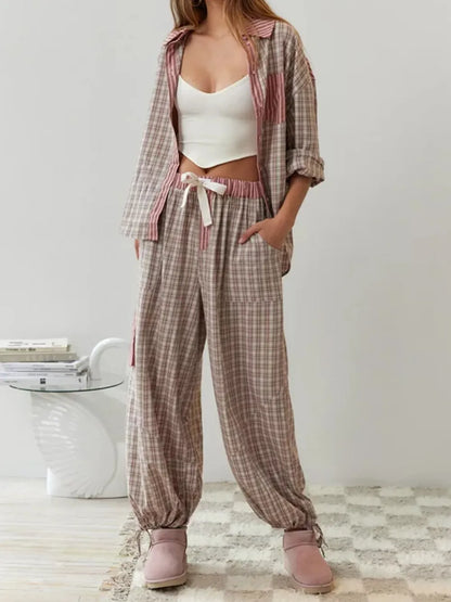 Naisten Pyjama Fleecemateriaalista Mukava Yöasu