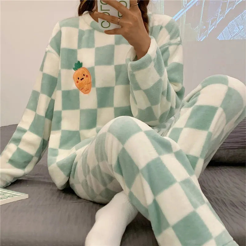 Naisten Pyjama Pehmeä Katooni Mukavuus