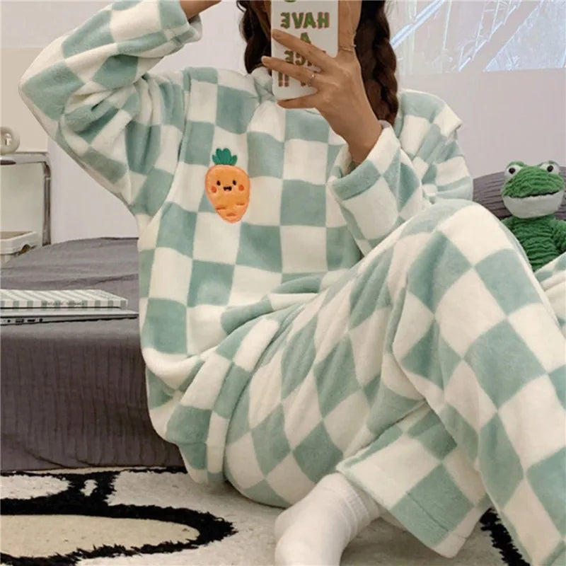 Naisten Pyjama Pehmeä Katooni Mukavuus