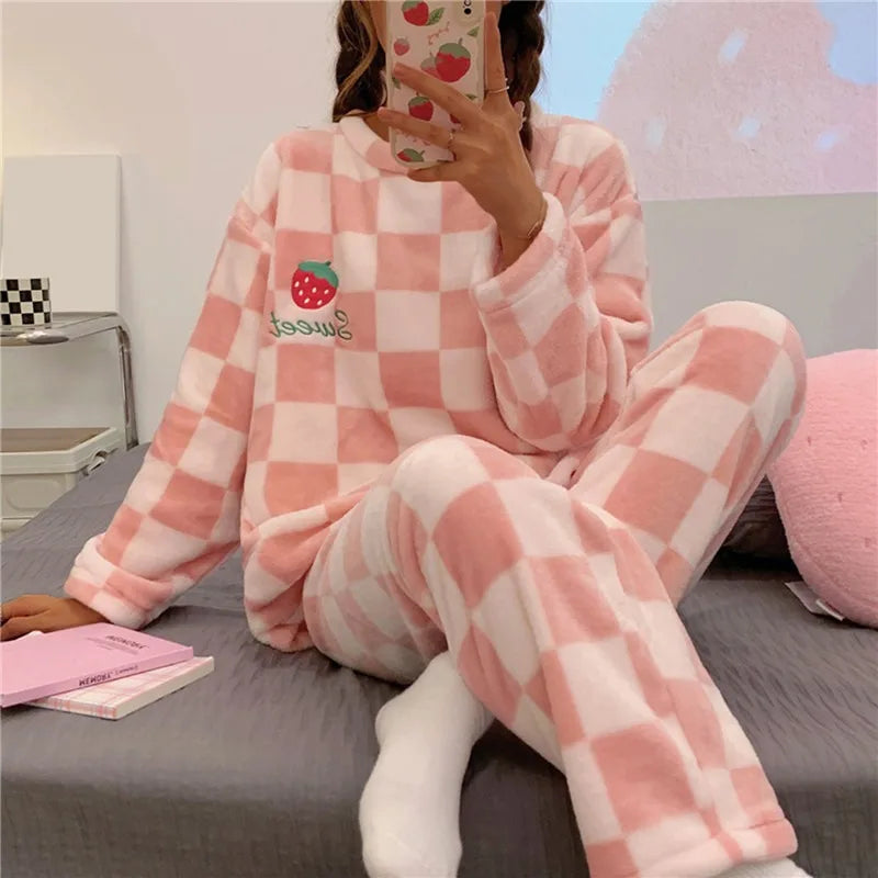 Naisten Pyjama Pehmeä Katooni Mukavuus