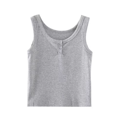 Naisten Ribbed Button-Down Tank Toppi
