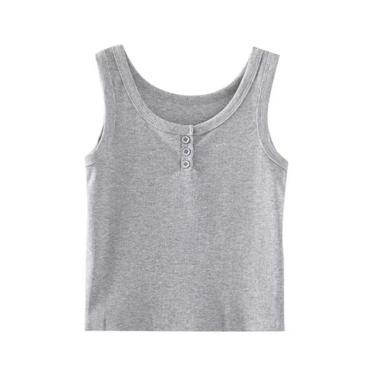 Naisten Ribbed Button-Down Tank Toppi