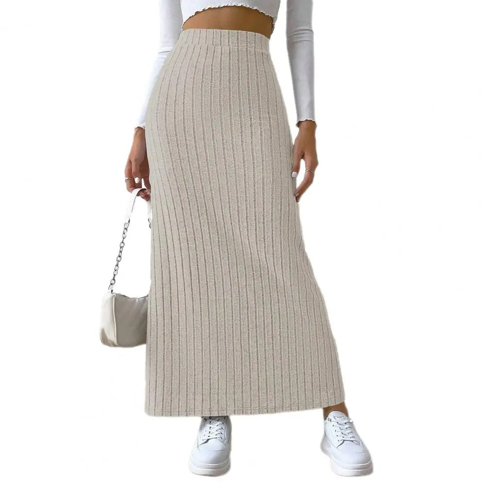Naisten Ribbed Knit Maxi hame