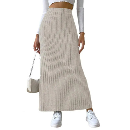 Naisten Ribbed Knit Maxi hame