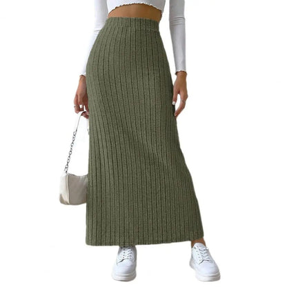 Naisten Ribbed Knit Maxi hame