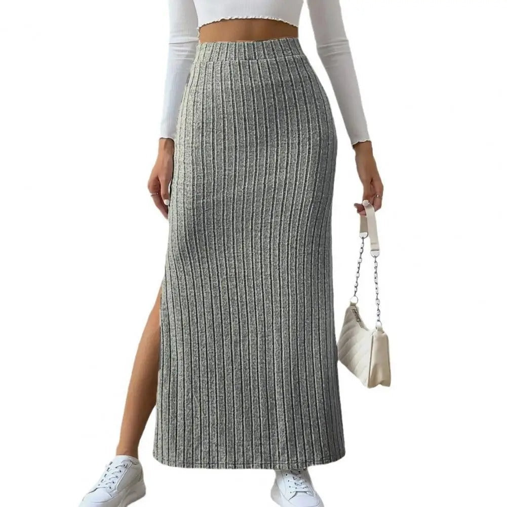 Naisten Ribbed Knit Maxi hame