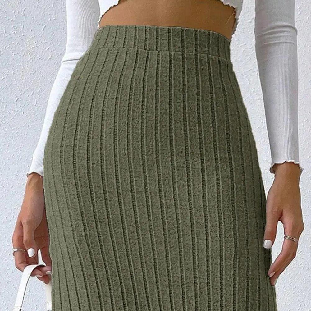 Naisten Ribbed Knit Maxi hame