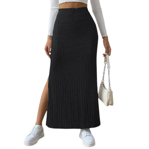 Naisten Ribbed Knit Maxi hame