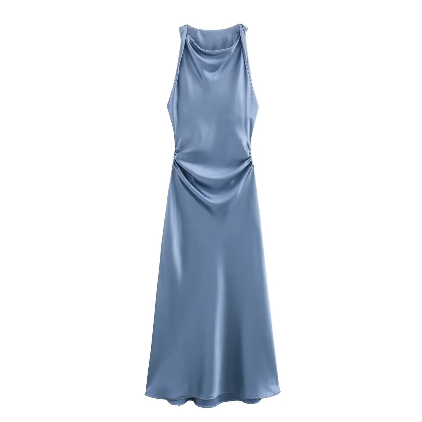 Naisten Satiini Slip Midi Mekko