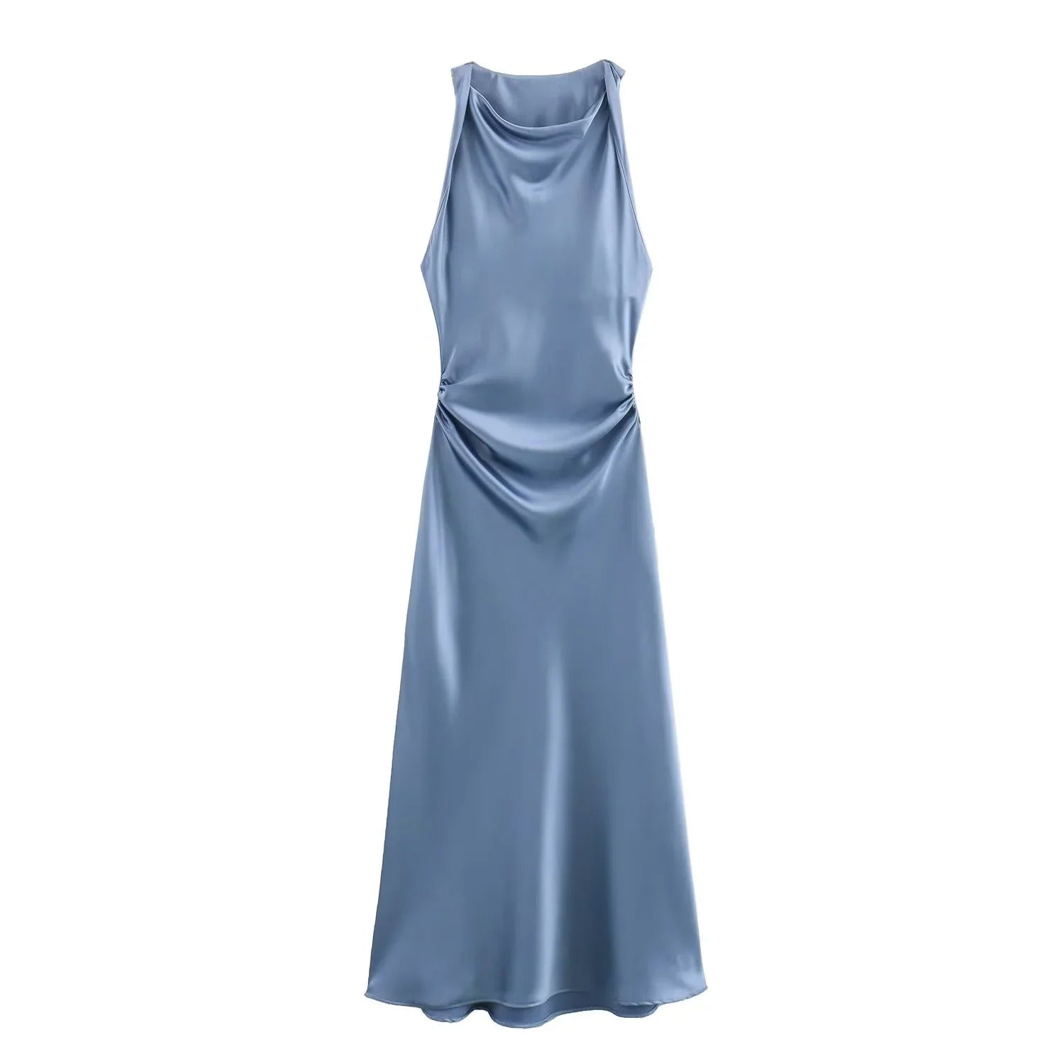 Naisten Satiini Slip Midi Mekko