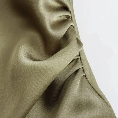 Naisten Satiini Slip Midi Mekko