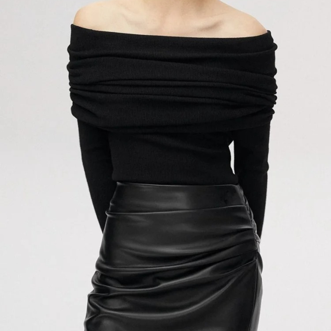 Naisten Slash Neck Neuletoppi