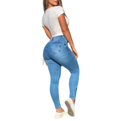 Naisten Slim-fit Cargo Denim-housut