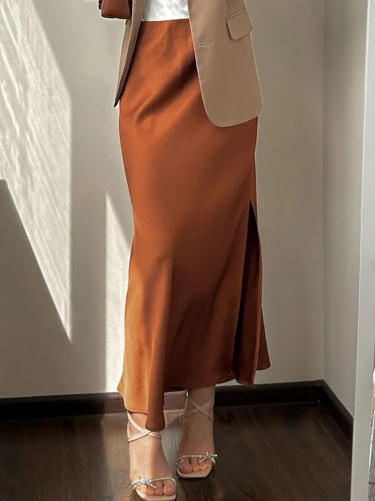 Naisten Split Satin hame