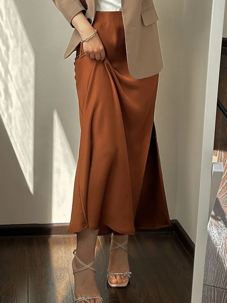 Naisten Split Satin hame