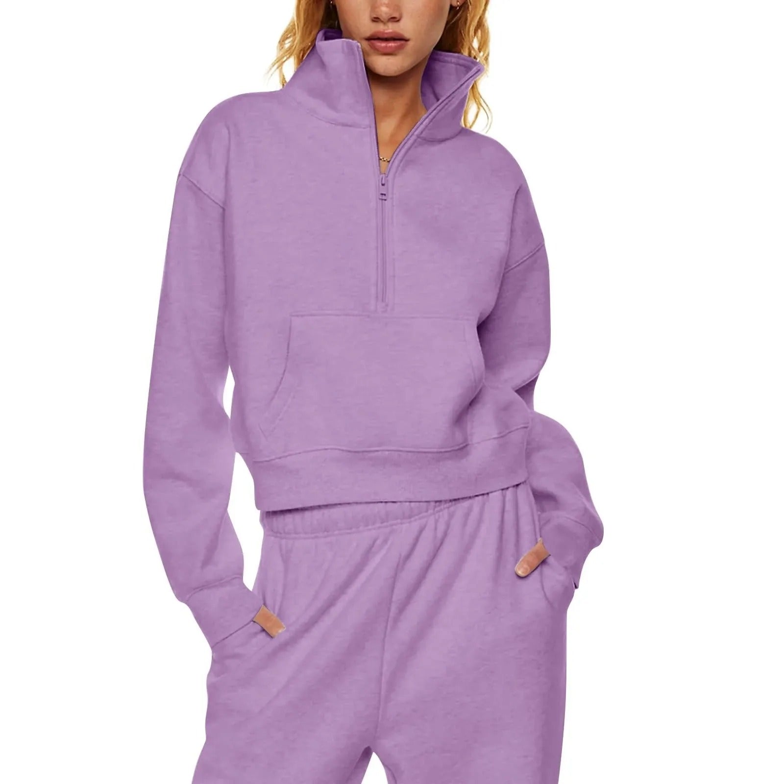 Naisten Stand Collar Fleece takki