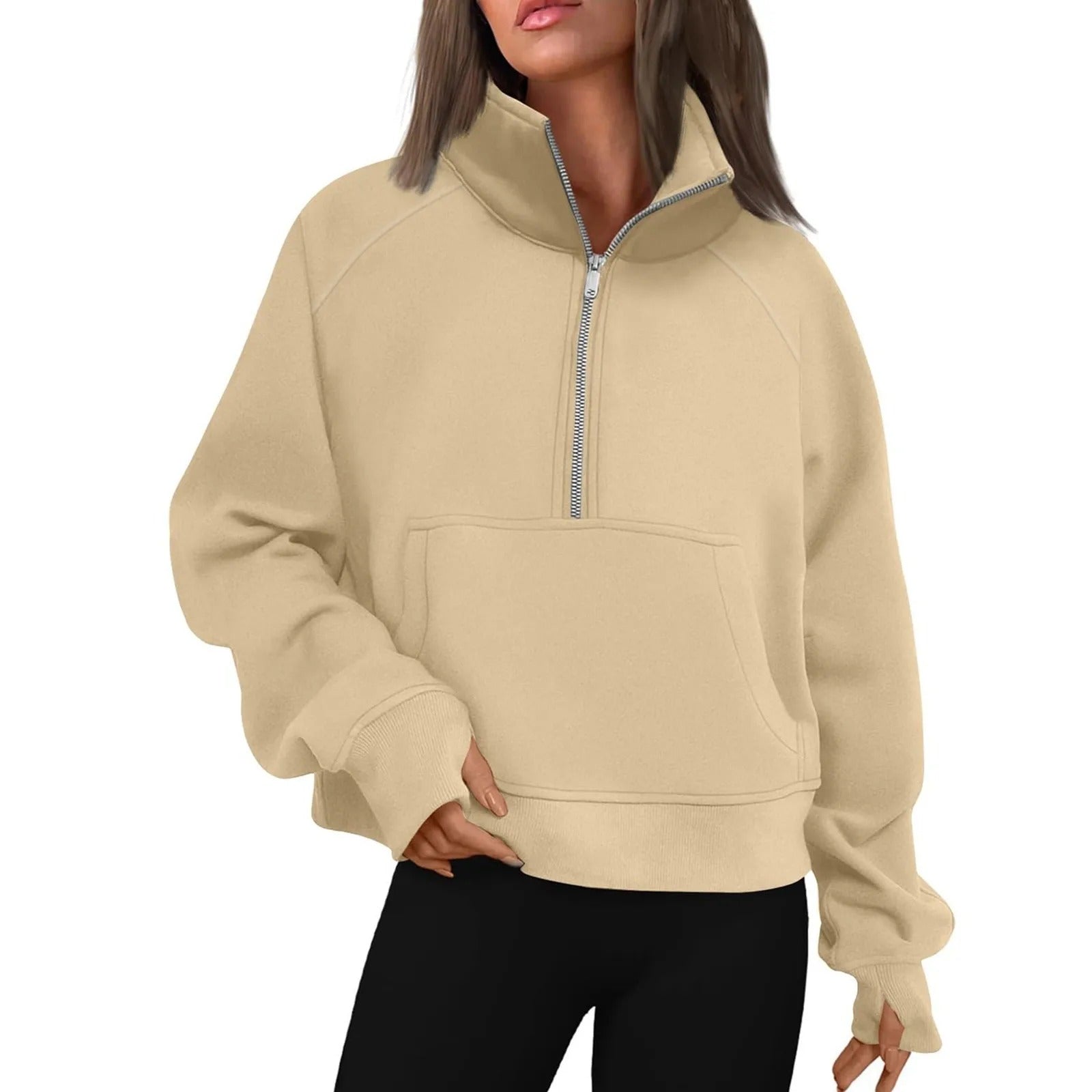 Naisten Stand Collar Fleece takki