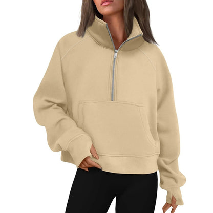Naisten Stand Collar Fleece takki
