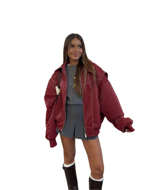 Naisten Takki Oversized Bomber Lämmin Kestävä