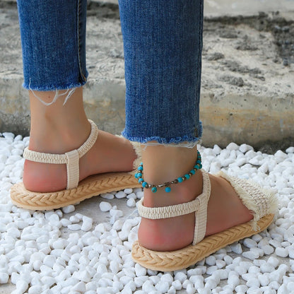 Naisten Tupsu Lace-Up Flat Sandaalit