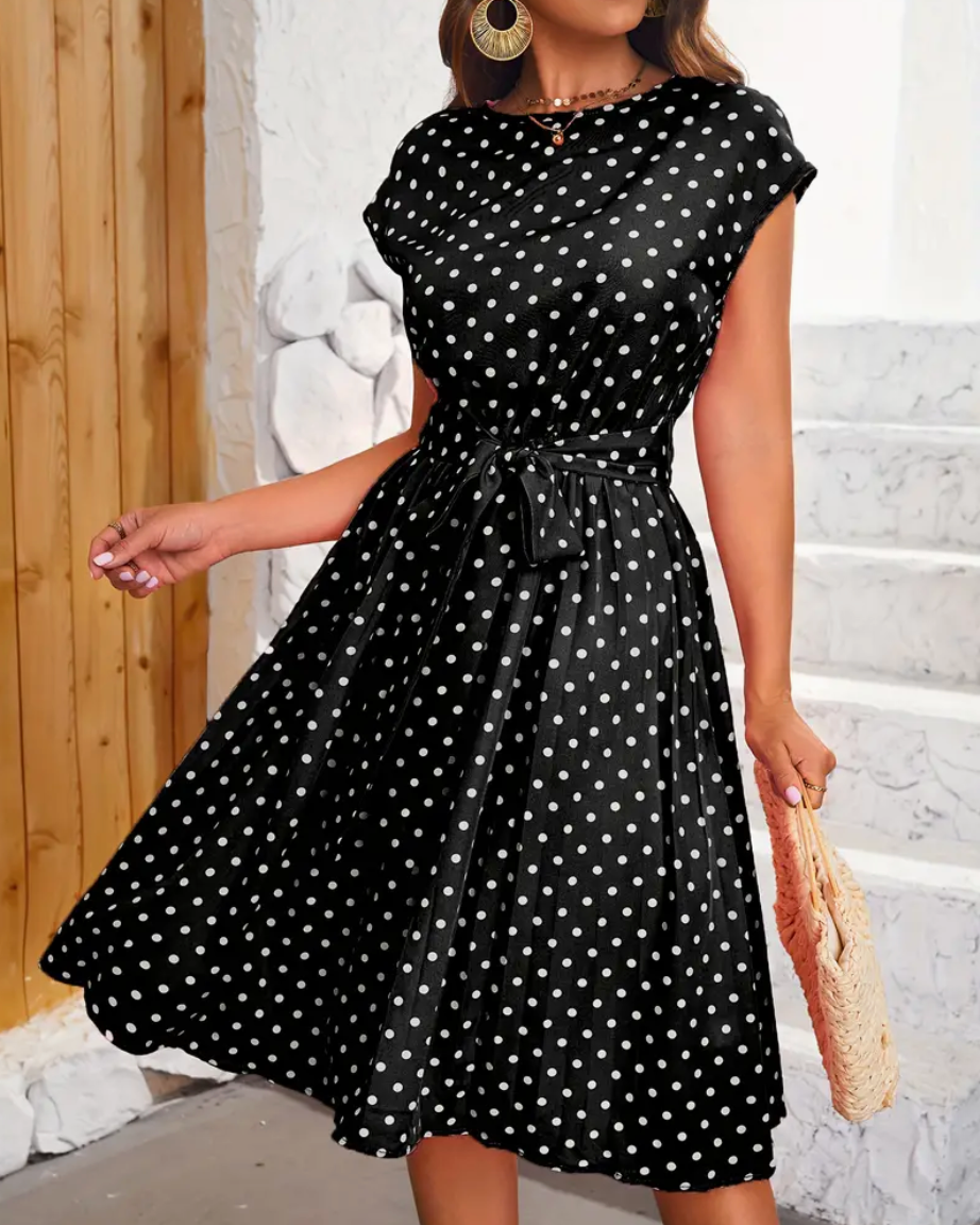 Naisten Vintage Juhlamekko Polka Dot Polyesteri