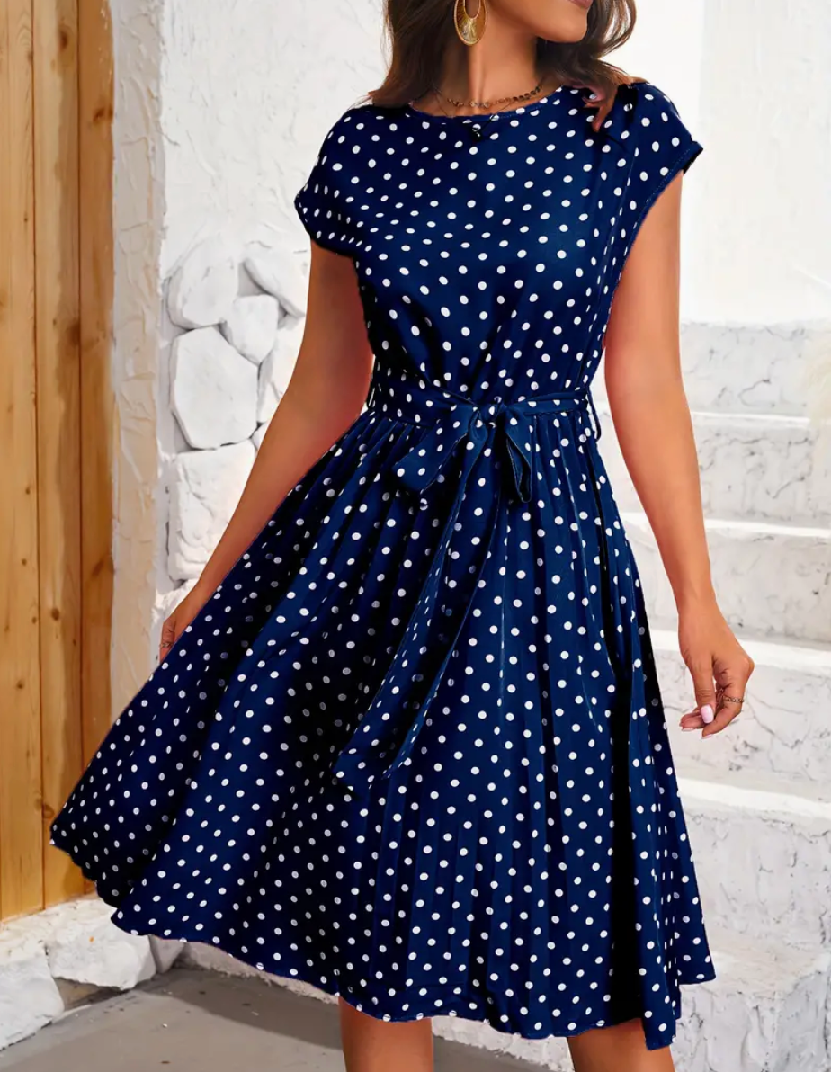 Naisten Vintage Juhlamekko Polka Dot Polyesteri