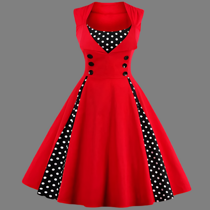 Naisten Vintage-mekko Polkadot-kuvioilla Retro Tyylillä