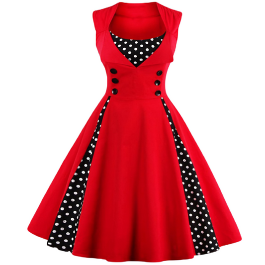 Naisten Vintage-mekko Polkadot-kuvioilla Retro Tyylillä