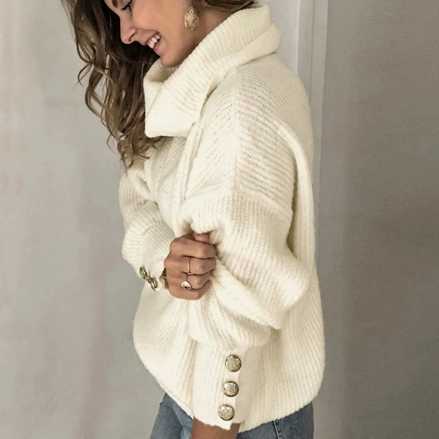 Naisten Vintage-turtleneck Villapaita