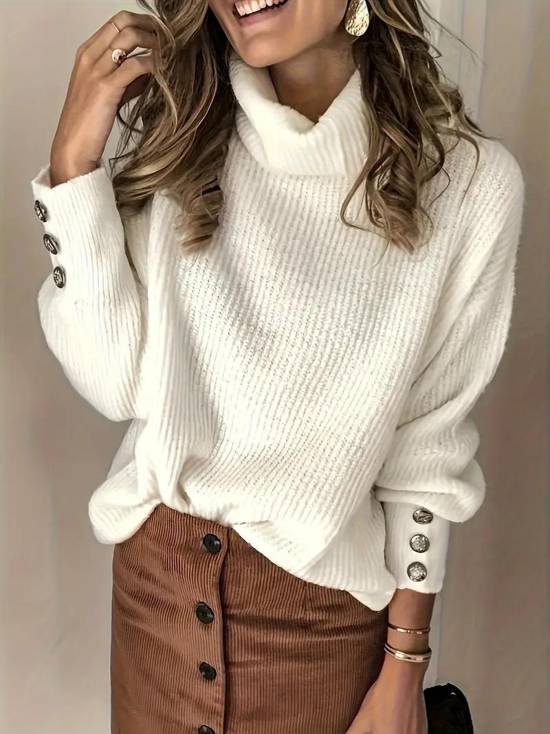 Naisten Vintage-turtleneck Villapaita