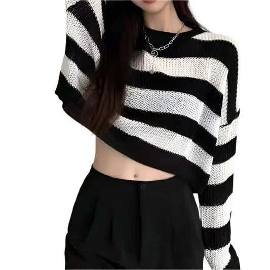 Naisten Vintage ylimitoitettu cropped villapaita