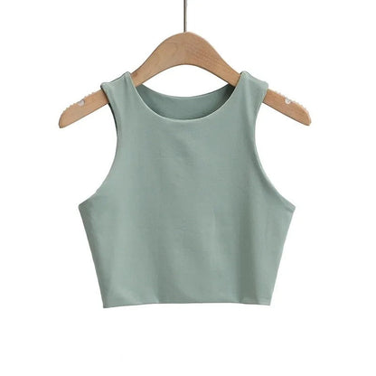 Naisten hihaton O-kauluksinen Slim Fit Tank Topi