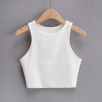 Naisten hihaton O-kauluksinen Slim Fit Tank Topi