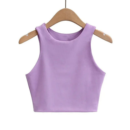 Naisten hihaton O-kauluksinen Slim Fit Tank Topi