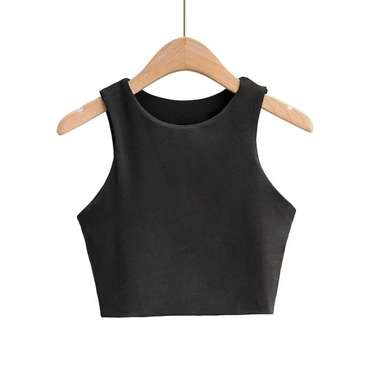 Naisten hihaton O-kauluksinen Slim Fit Tank Topi