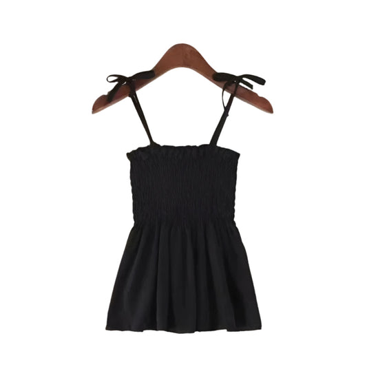 Naisten jousimallinen selkäaukkoinen pliseerattu crop-top