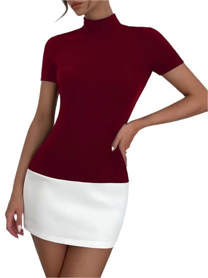 Naisten kontrastinen patchwork-bodycon-minimekko