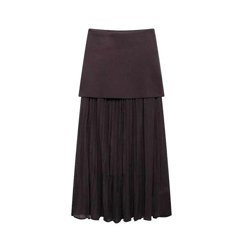 Naisten laskostettu Side-zip Midi-hame