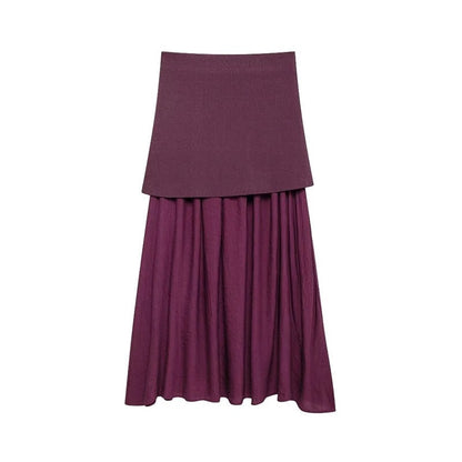 Naisten laskostettu Side-zip Midi-hame