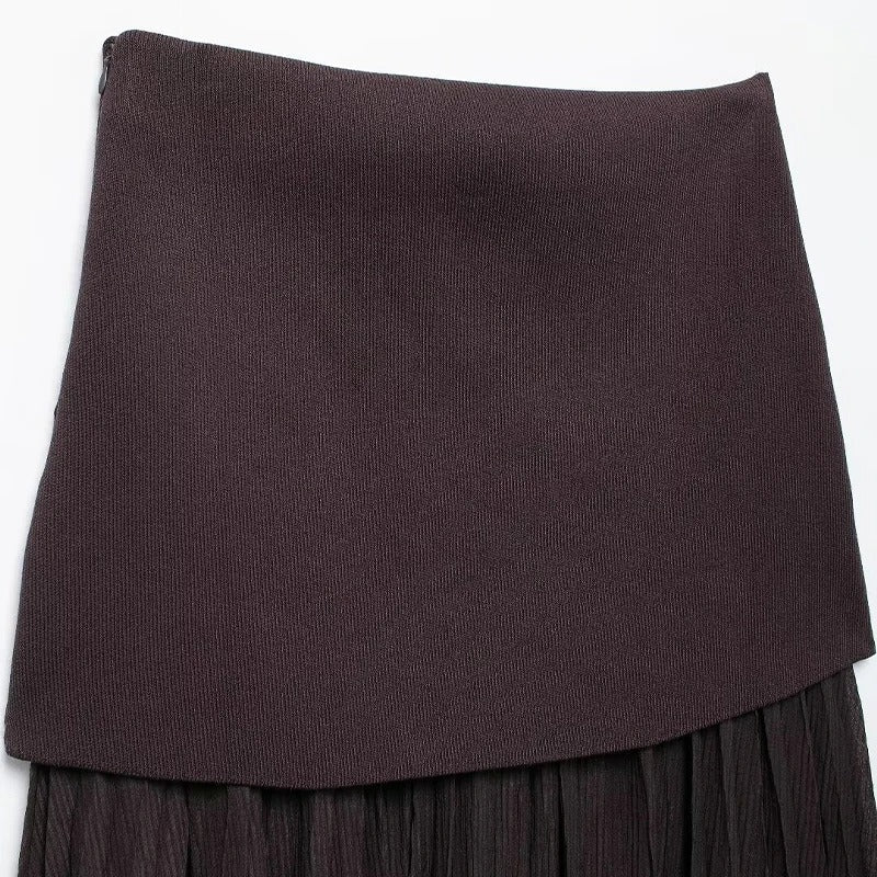 Naisten laskostettu Side-zip Midi-hame