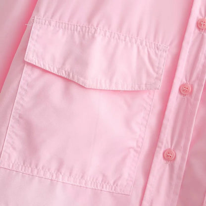 Naisten löysä cropped popliini paita