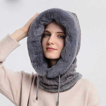 Naisten neulotut turkis Cap Mask Set