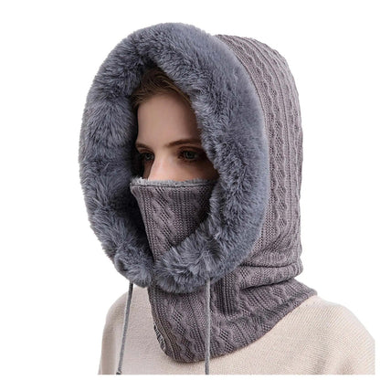 Naisten neulotut turkis Cap Mask Set