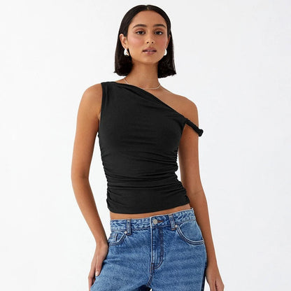 Naisten off-shoulder Crop tankkitoppi