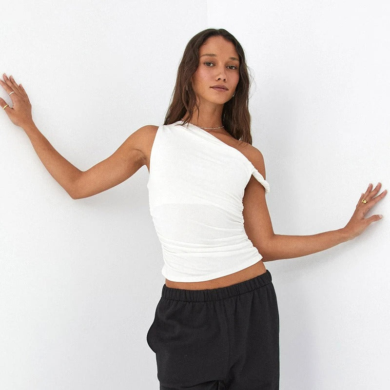 Naisten off-shoulder Crop tankkitoppi