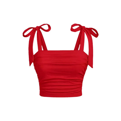Naisten röyhelö Tie olkapää Crop top