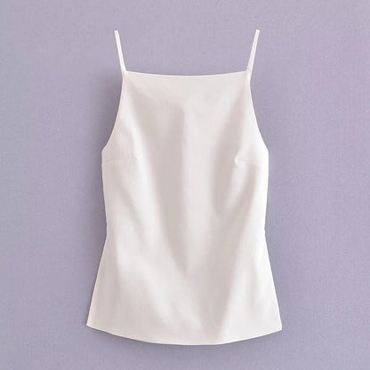 Naisten selkärangaton ohut olkain Crop Top