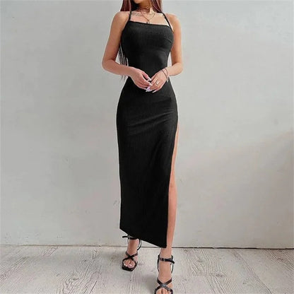Naisten selkätön Halter kaula Bodycon mekko
