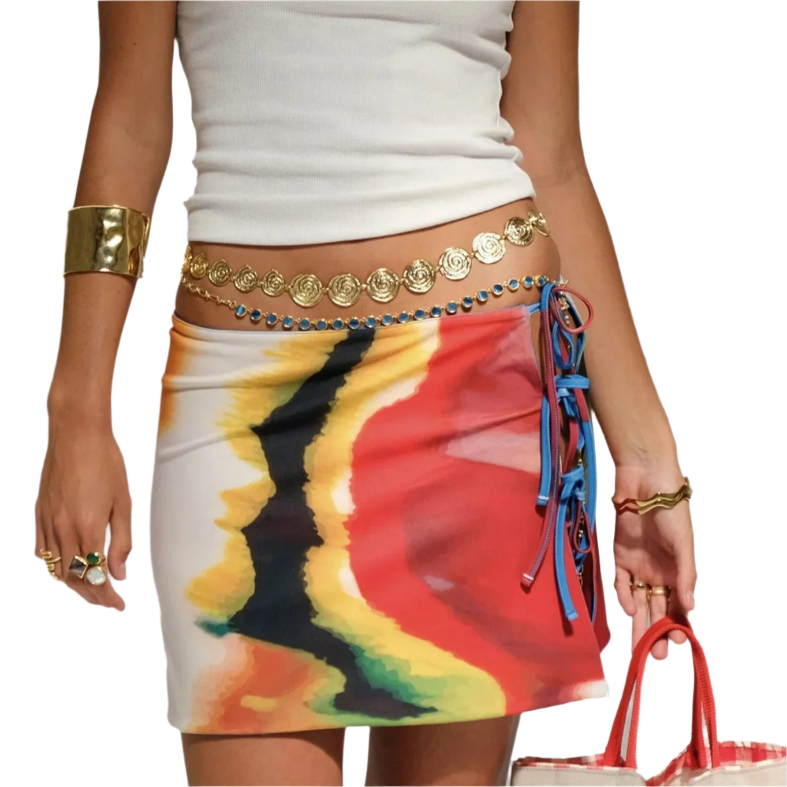 Naisten solmiovärinen bodycon-hame