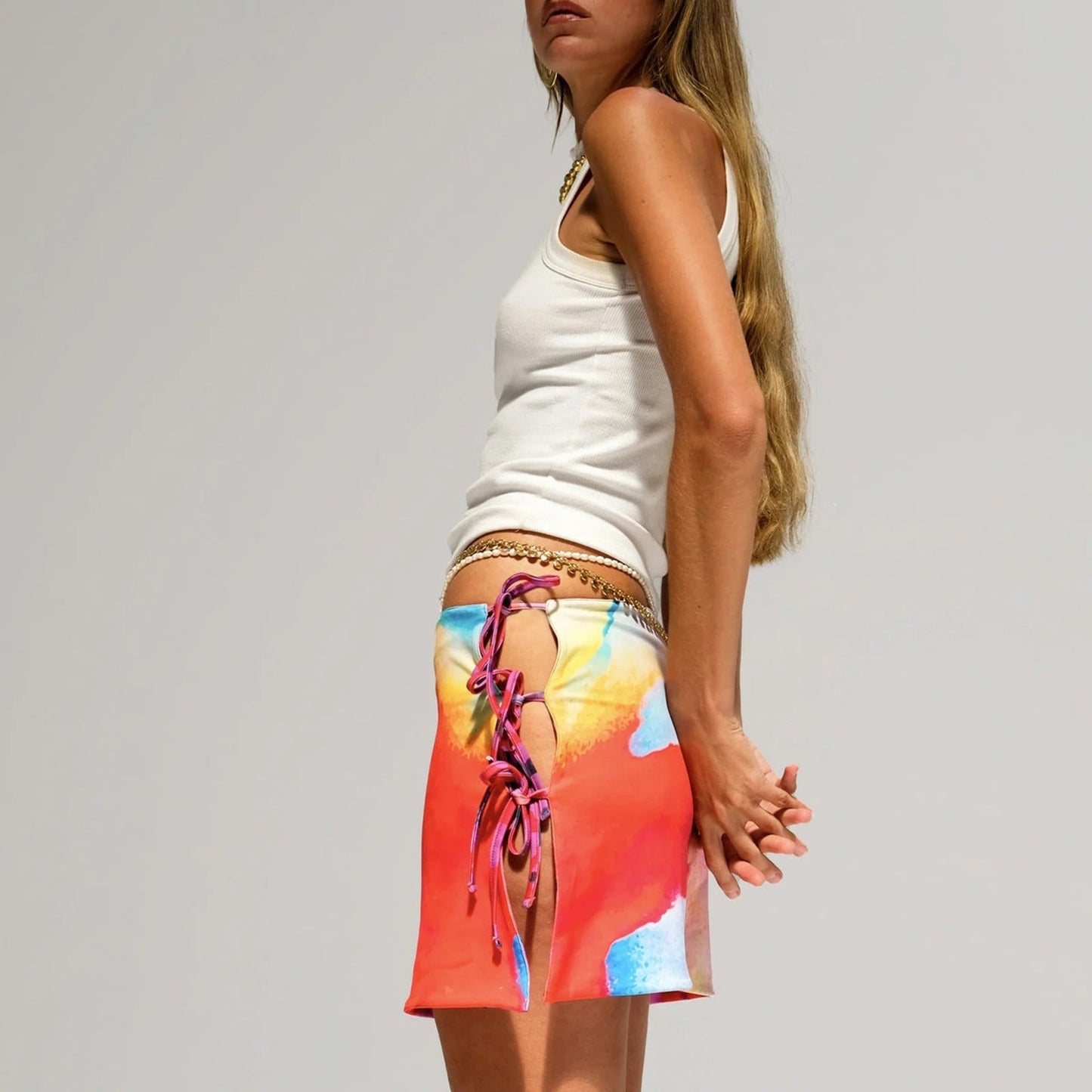 Naisten solmiovärinen bodycon-hame